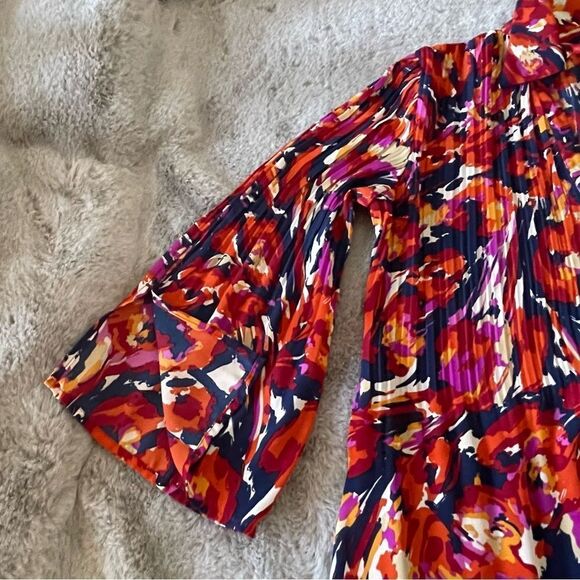 Sunny Leigh hi low button down shirt with pleats size M multicolor - Picture 15 of 16